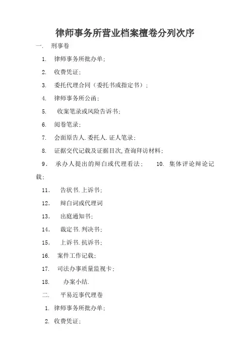 律师事务所业务档案案卷装订顺序
