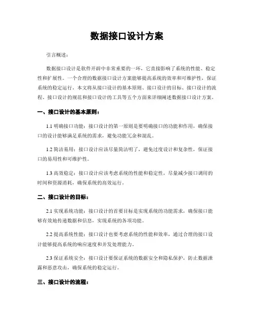 数据接口设计方案
