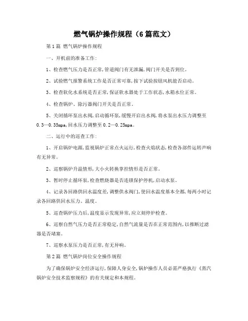 燃气锅炉操作规程(6篇范文)