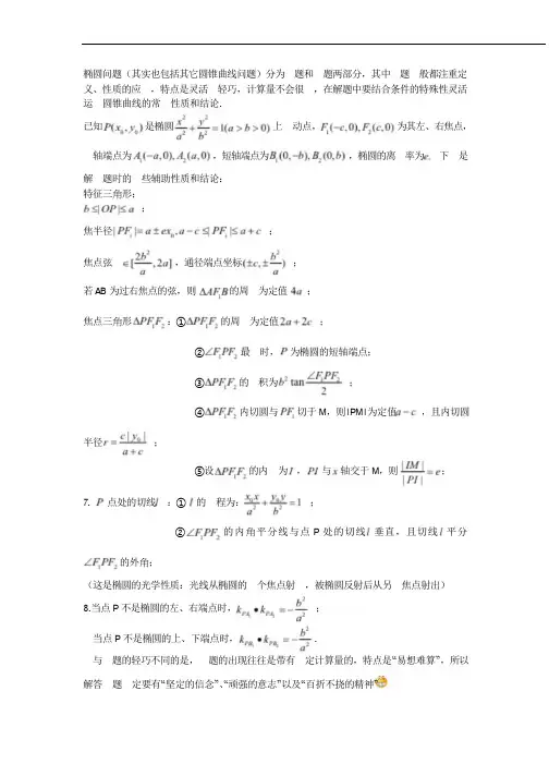 椭圆一题80问(程波)