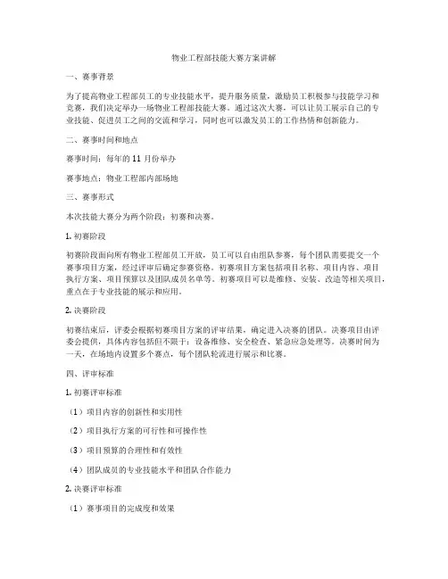 物业工程部技能大赛方案讲解