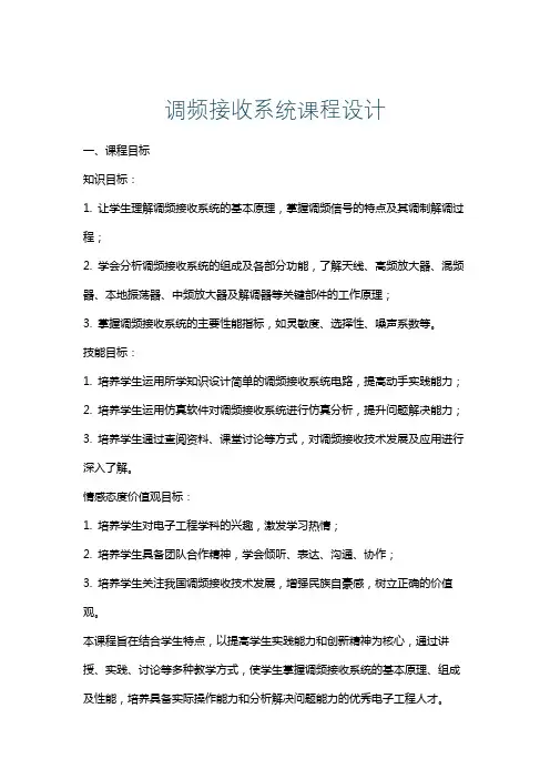 调频接收系统课程设计