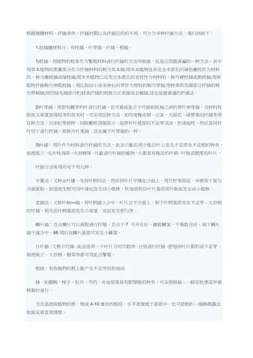 花卉扦插繁殖方法大全
