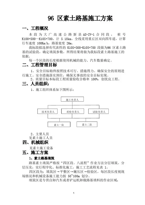 素土路基填筑施工组织设计
