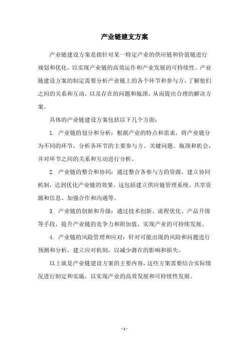 产业链建支方案