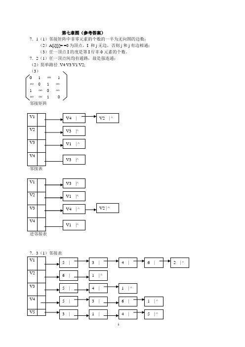数据结构课后习题答案第七章