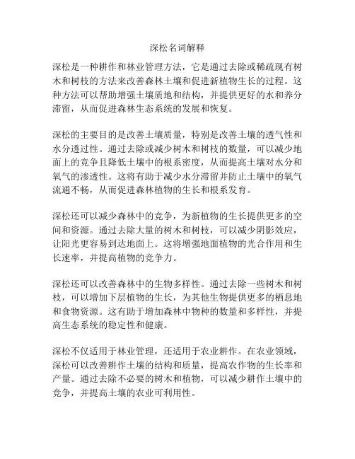 深松名词解释