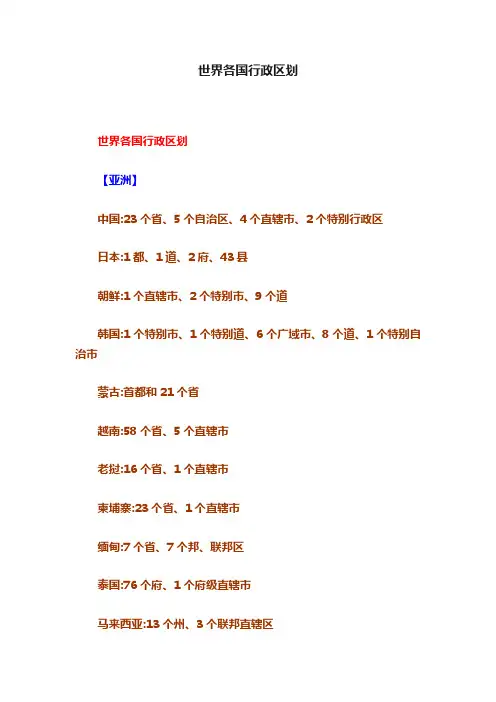 世界各国行政区划