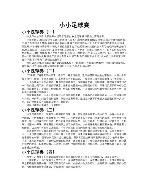 小小足球赛作文共九篇