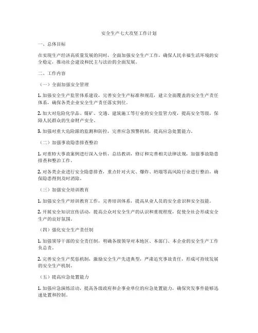 安全生产七大攻坚工作计划