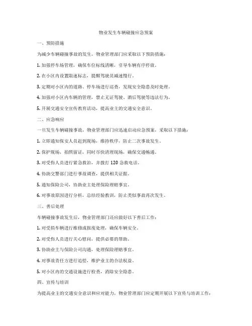 物业发生车辆碰撞应急预案