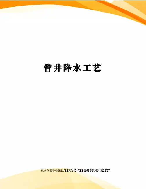 管井降水工艺