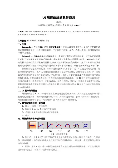 UG规律曲线的具体应用