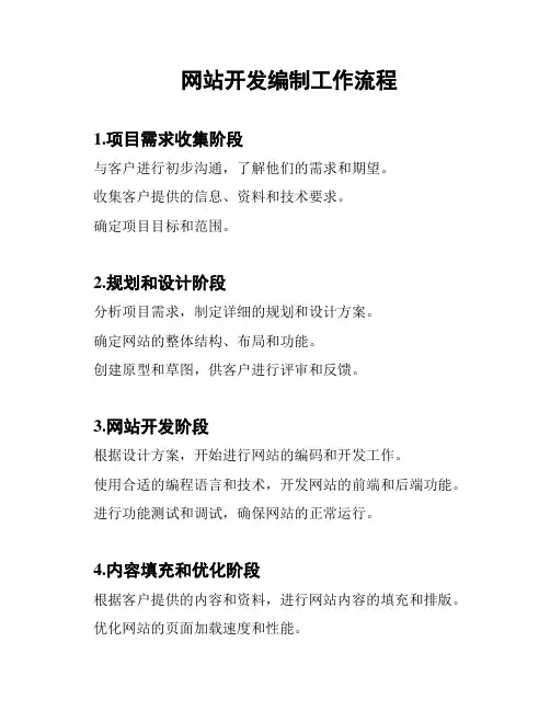 网站开发编制工作流程