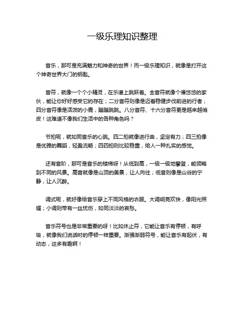 一级乐理知识整理