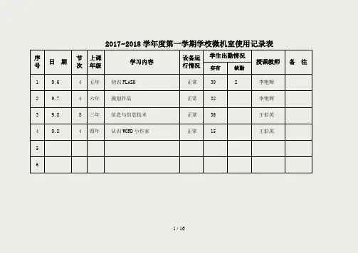 学生上机记录表