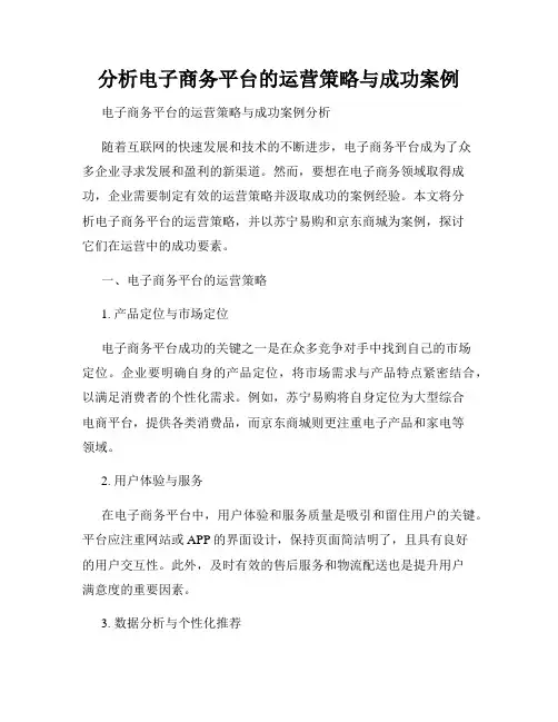 分析电子商务平台的运营策略与成功案例