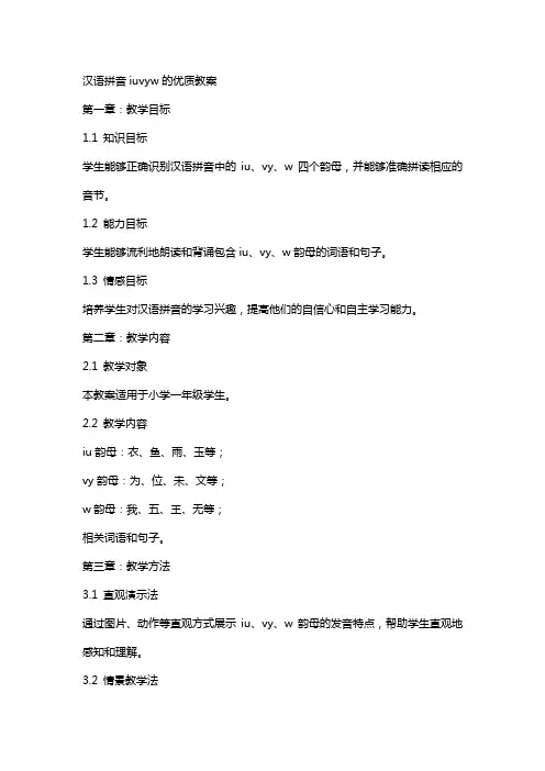 汉语拼音iuvyw的教案