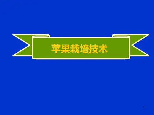 苹果栽培管理的发展PPT课件