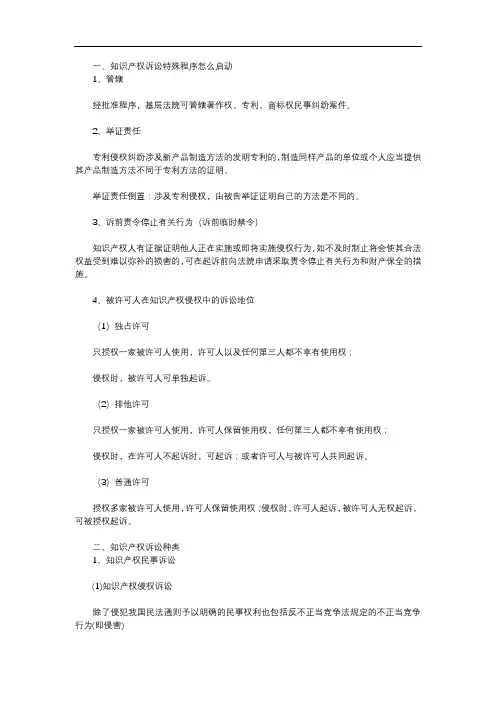 知识产权诉讼特殊程序怎么启动
