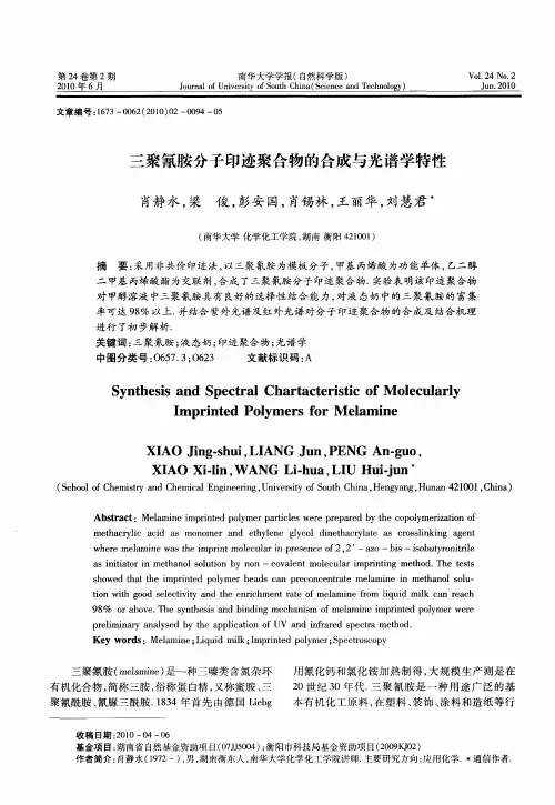 三聚氰胺分子印迹聚合物的合成与光谱学特性
