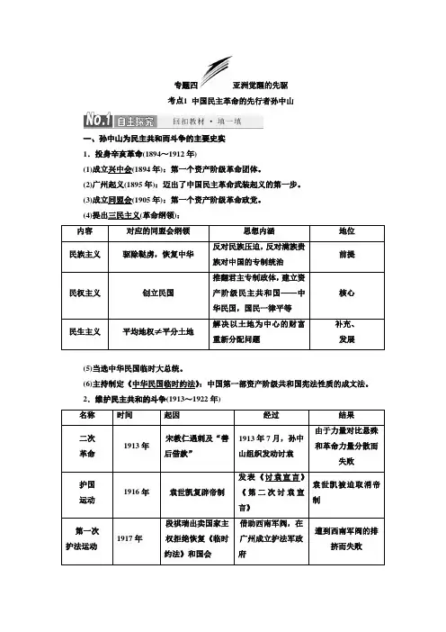 选修4  专题四 亚洲觉醒的先驱