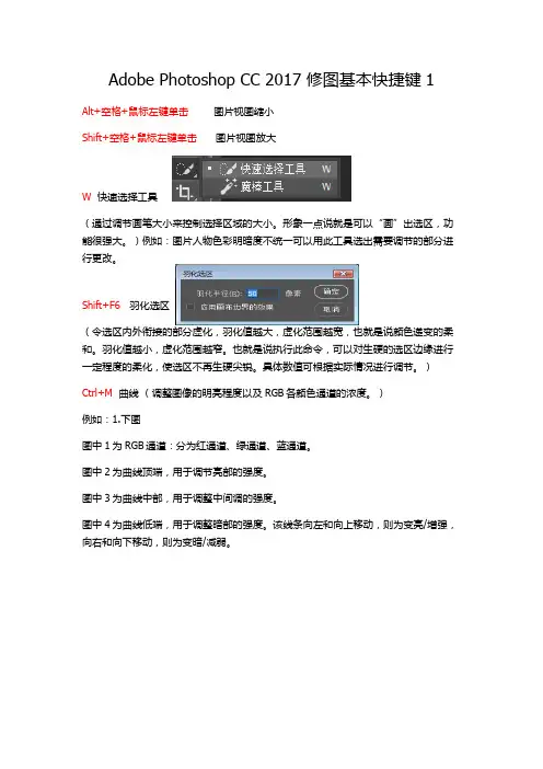(完整word版)AdobePhotoshopCC2017修图基本快捷键