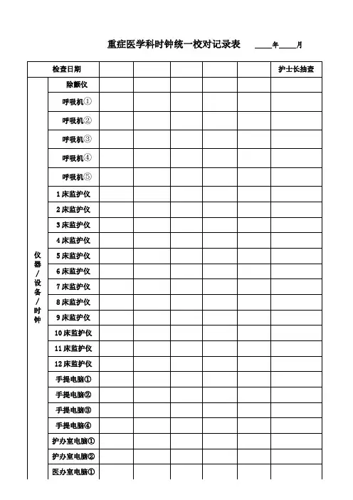 时钟校对表