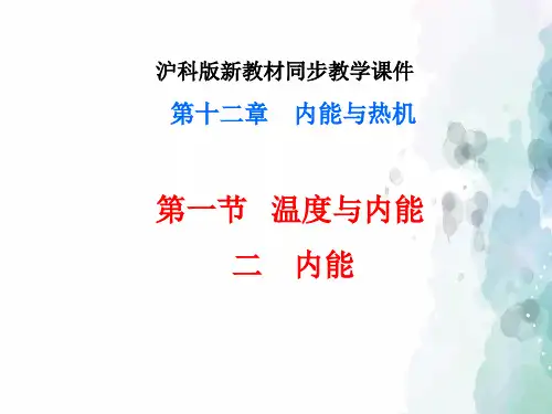 沪科版-物理-九年级全一册-12.1温度与内能第二课时(沪)