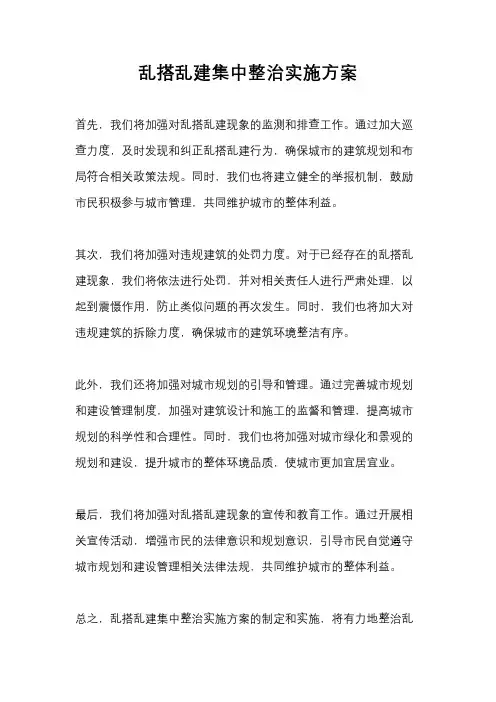 乱搭乱建集中整治实施方案