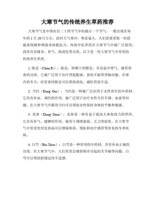 大寒节气的传统养生草药推荐