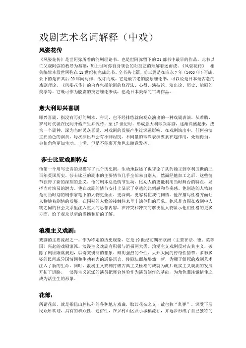 戏剧艺术名词解释