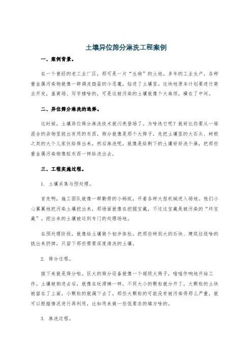 土壤异位筛分淋洗工程案例