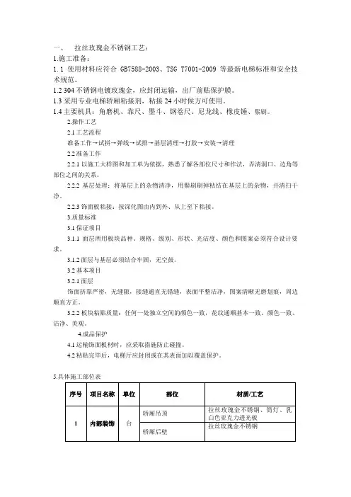 不锈钢饰面板施工方案