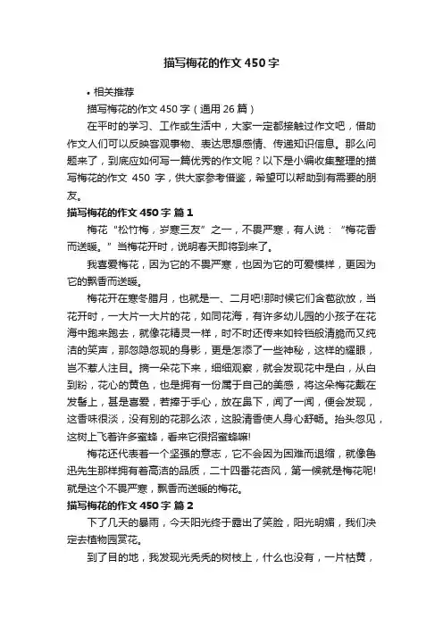 描写梅花的作文450字
