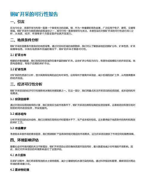 铜矿开采的可行性报告