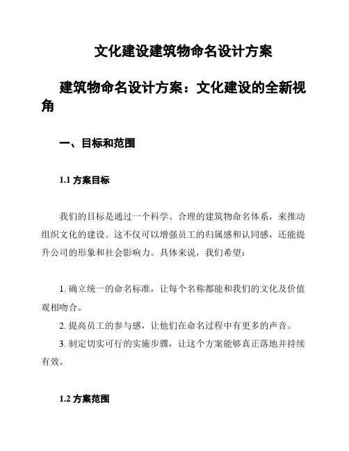 文化建设建筑物命名设计方案