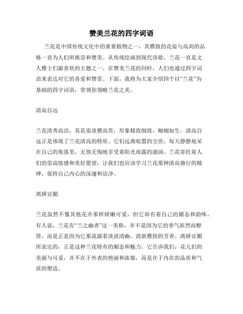 赞美兰花的四字词语