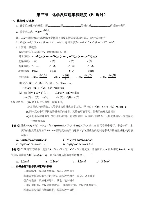 第三节  化学反应速率和限度(P1课时)