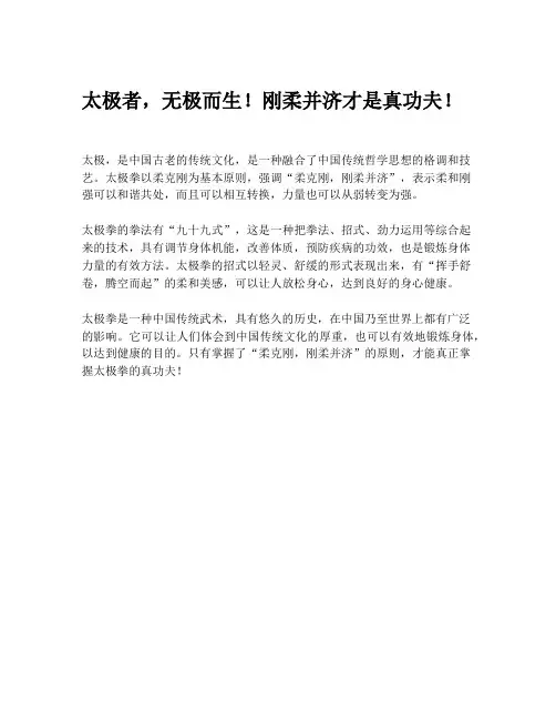 太极者,无极而生!刚柔并济才是真功夫!