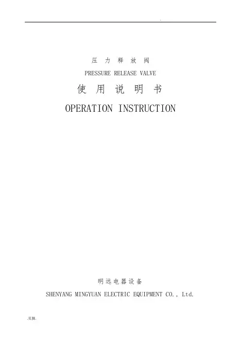 压力释放阀说明书[中英]