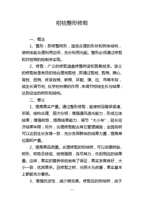 柑桔整形修剪