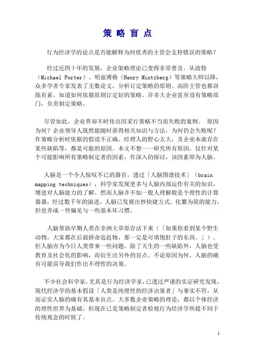(战略管理)策略盲点