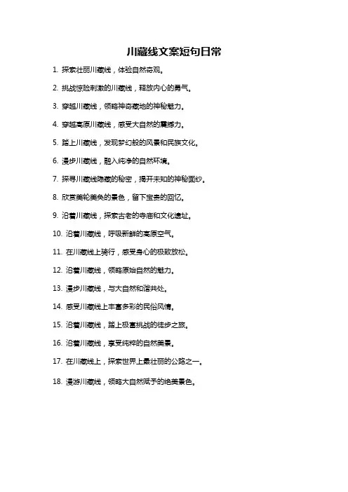 川藏线文案短句日常