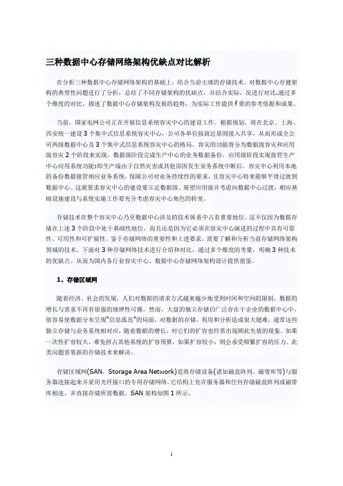 三种数据中心存储网络架构优缺点对比解析