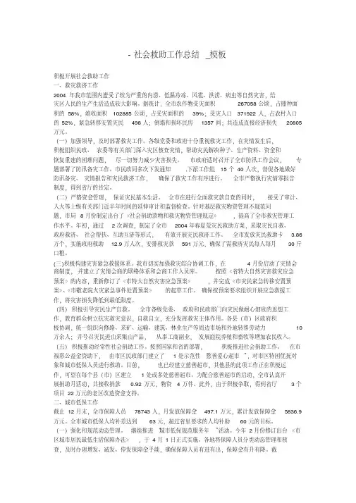 -社会救助工作总结_模板