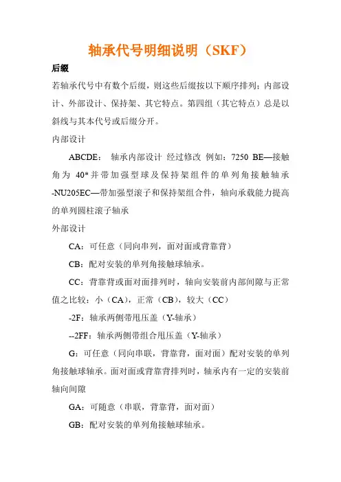 轴承代号明细表示法