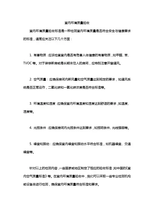 室内环境质量验收