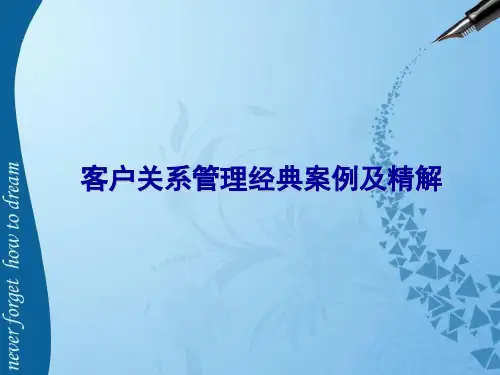 客户关系管理案例,非常详细的例子