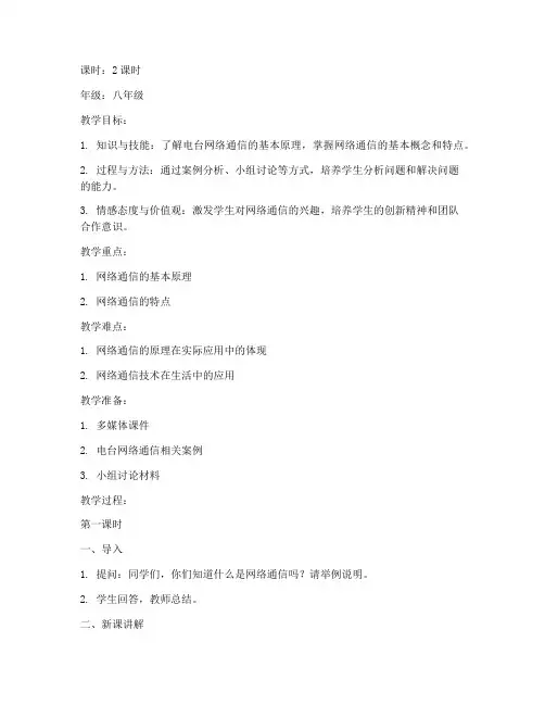 电台网络通信教案设计模板